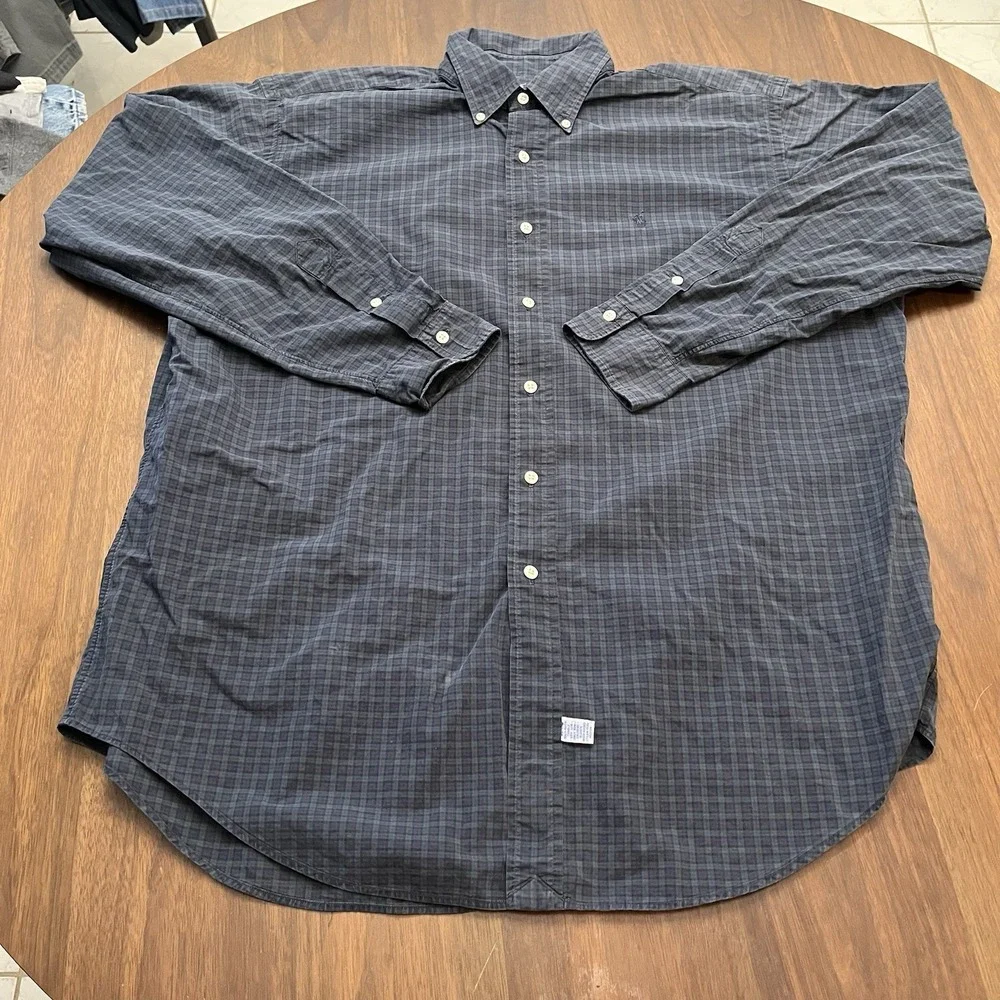 Polo Ralph Lauren Shirt Mens Large Green Plaid Classic Fit Basic Button Down